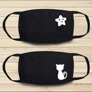 Star, Cat Face Masks, Cute, Washable, 2